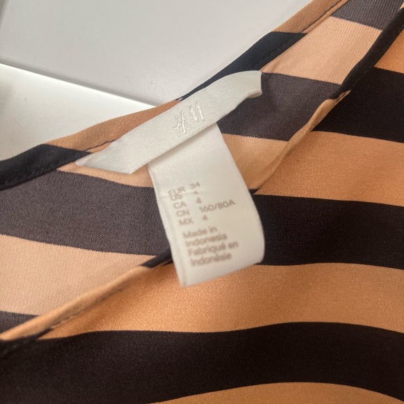 H&M Black and Tan Striped Blouse - Picture 2 of 4